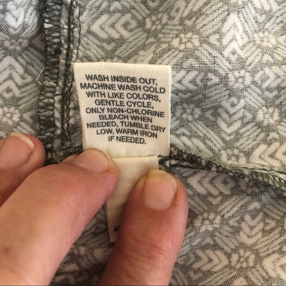 MUDD Sage/White Peasant Tunic Top - Picture 8 of 8